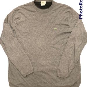 Lacoste 100% cotton crewneck sweater gray Large